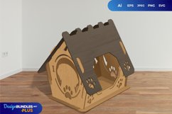 Small Dog House SVG Laser Cutting File, Assemble Craft Product Image 1