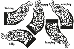 Papercut Peeking Chicken - Easy to Cut Farm Decoration SVG Product Image 2