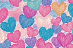 Colorful Hearts Background Wallpaper Product Image 1