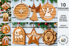 Nativity Ornaments Bundle Lasercut. Christmas Tree Decor SVG Product Image 1
