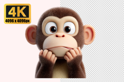 Cartoon Baby Monkey Transparent PNG Product Image 1