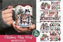 Christmas Mug Wrap Design - Christmas Dog Sublimation Product Image 1