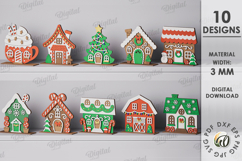 3D Christmas Houses Bundle Laser Cut. Christmas Stand Decor Product Image 1