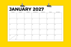 2027 11 x 17 Inch Calendar Template Product Image 1