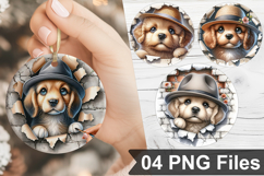 3D Dog Ornaments PNG | Broken Wall Dog Designs Product Image 1