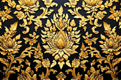 Thai Floral Pattern Background Wallpaper Product Image 1