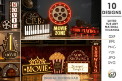 3D Art Night Lamps Bundle Laser Cut. Night Light SVG Product Image 1