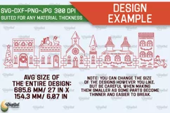 3D Christmas village Laser Cut . Xmas stand Decor SVG Product Image 2