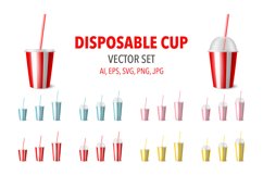 Disposable Cup. Vector Set. Product Image 1