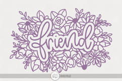 Friend Floral SVG | Best Friend Gift Design Product Image 1
