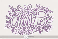 Floral Auntie SVG | Hand Lettered Family Design Product Image 1