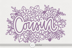 Floral Cousin SVG | Hand Lettered Family Design Product Image 1
