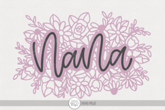 Floral Nana SVG | Hand Lettered Family Design Product Image 1