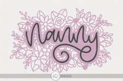 Floral Nanny SVG | Hand Lettered Family Design Product Image 1