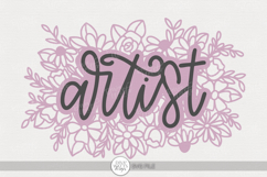 Floral Artist SVG | Hand Lettered Occupation Design Product Image 1