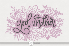 Floral Godmother SVG | Hand Lettered Gift Design Product Image 1
