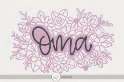 Floral Oma SVG | Hand Lettered Grandma Design in German Product Image 1