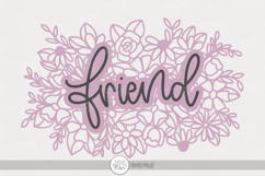 Floral Friend SVG | Hand Lettered Friendship Design Product Image 1