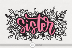 Sister SVG | Floral Cut File for DIY Gifts Product Image 1