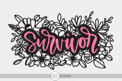 Survivor SVG | Floral Word Art for Empowerment Gifts Product Image 1