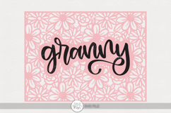 Granny Floral Name Sign SVG | Daisy Background Design Product Image 1