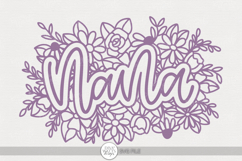 Nana Floral SVG | Flower Frame Name Design Product Image 1