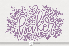 Baker Floral SVG | Hand Lettered Kitchen Design Product Image 1