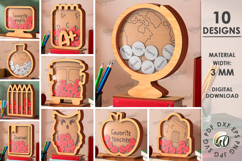 Personalized Teacher Token Jar Bundle Lasercut.Classroom Jar Product Image 1