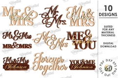 Wedding Decors Bundle Laser Cut. Wooden Decor SVG Product Image 1