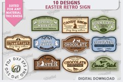 Easter Retro Signs Laser Cut Bundle. Easter Decor SVG Product Image 2