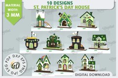 St. Patrick&#039;s Day Houses Laser Cut Bundle. Layered Houses Product Image 2