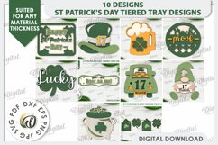 St Patrick&#039;s Day Tiered Tray Laser Cut Bundle. Lucky Charm Product Image 2