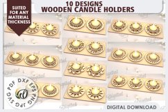 Wooden Candle Holders Laser Cut Bundle. Home Decor SVG Product Image 2