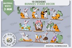 Wooden Easter Bunnies Laser Cut Bundle. Bunnies Stand Decor Product Image 2
