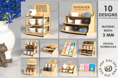 3D Display Stand Bundle Laser Cut . Wooden Stand SVG Product Image 1
