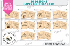 Happy Birthday Cards Laser Cut Bundle. Birthday Gift SVG Product Image 2