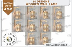 Decorative Wooden Wall Lamps LaserCut Bundle. Home Decor SVG Product Image 2