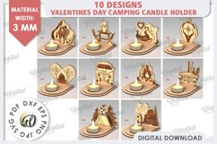 Valentine&#039;s Day Camping Candle Holders Laser Cut Bundle Product Image 2