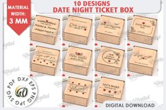 Date Night Box &amp; Tokens Laser Cut Bundle. Valentines SVG Product Image 2