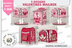 Valentine&#039;s Mailboxes Laser Cut Bundle. Love Mailboxes SVG Product Image 2