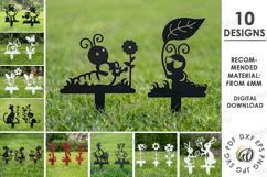 Garden Stakes Bundle Laser Cut. Garden Decor SVG Product Image 1
