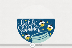 Hello Summer SVG | Firefly Mason Jar Door Hanger Design Product Image 1