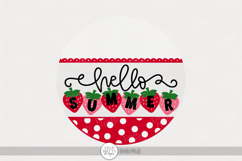Hello Summer SVG | Strawberry Door Hanger for Seasonal Decor Product Image 1