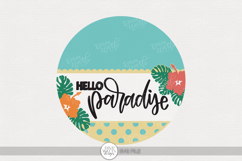 Hello Paradise SVG | Tropical Summer Beach Design Product Image 1
