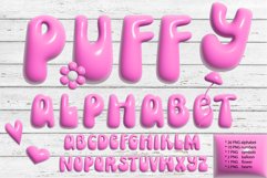 3D Inflated Alphabet Bundle PNG. Pink Puffy Alphabet PNG Product Image 1