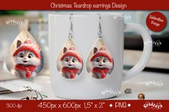 Christmas teardrop earrings sublimation Christmas Animal png Product Image 1