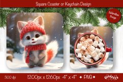 Christmas coaster Sublimation Square coaster design Animal Product Image 1