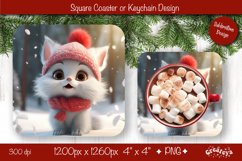 Christmas coaster Sublimation Square coaster design Animal Product Image 1