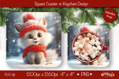 Christmas coaster Sublimation Square coaster design Animal Product Image 1