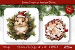 Christmas coaster Sublimation Square coaster design Animal Product Image 1